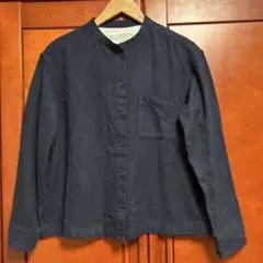 無印良品　フランネルシャツ　Ｌ　濃紺