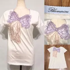 BLUMARINE ブルマリン　リボンレース　半袖カットソー　白　トップスのサムネイル