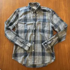 steven alan コットンリネン ボタンダウンチェックシャツ USA製