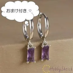 ◎セール中◎ パープル チャーム ピアス シルバー (RP0228-S-PU)