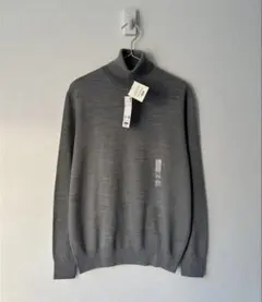 UNIQLO エクストラファインメリノウール タートルネック L グレー