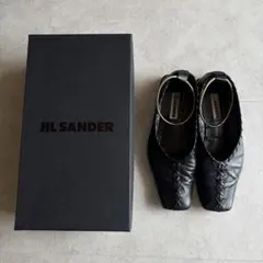 JIL SANDER メタルアンクレットレザーバレリーナフラットシューズ