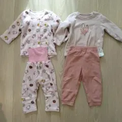 フリースパジャマ　90センチ　女の子　腹巻付き　ボタン付き