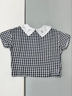 バースデイ　Cottoli ギンガムチェックトップス　襟付きTシャツ