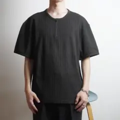 ARMANI EXCHANGE ハーフジップ半袖サマーニット 墨黒/XW232