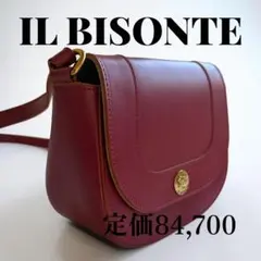 【美品】IL BISONTE ショルダーバッグ レザー バーガンディ イタリア製のサムネイル