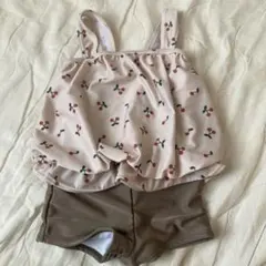 ベビー　キッズ　水着 チェリー柄 95cm さくらんぼ　スイムウェア　ガーリー