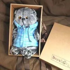 バーシック★未使用品ブディバーサ猫のぬいぐるみ★ブルーベスト送料無料