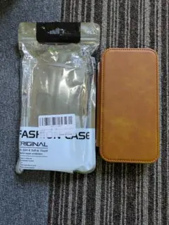 iPhone14　手帳型ケース ブラウン カードポケット付き