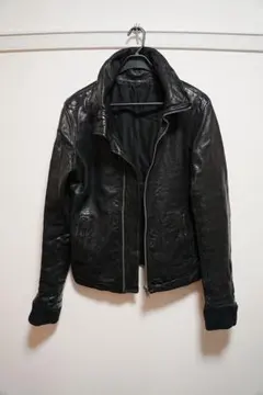 リックオウエンス　レザーライダース　フード RICK OWENS(リックオウエンス) 23SSレザーフードジャケット