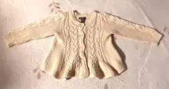 babygap ケーブル　ニットカーディガン　80cm 裾フリル