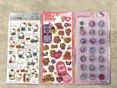 正規品　サンリオ　キティ　大人の図鑑　キラコロ　平成はっぴーフォン　3枚セット