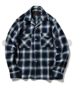 高級感★美品　ビームスプラス　オンブレチェック オープンカラーシャツ　1.3万