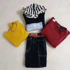 未使用品 裏起毛トップス 美品 デニムセット 110cm