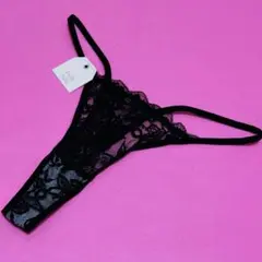 セクシーブラックTバック艶っぽい大人可愛いエロかわゆったりL