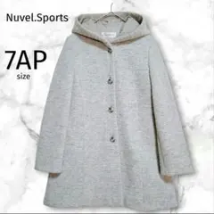 【ヌーベルスポーツ】フード付きウールコート グレー 7AP 軽量