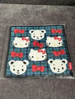送料無料☆新品 familiar ハローキティ コラボ タオルハンカチ 青