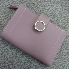 財布　二つ折り　くすみピンク