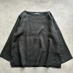 美品 オーシバル ORCIVAL リネン ボートネックプルオーバー 墨黒 麻のサムネイル