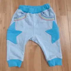 BIT'Z 水色 星形ポケット パンツ 80　ズボン　レインボー　虹　スウェット