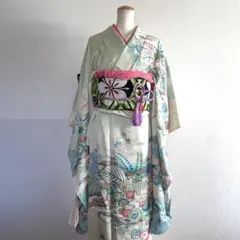 振袖7点セット　長襦袢クリーニング済　アンティーク　身丈152cm