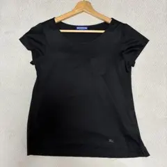 極美品✨バーバリー 半袖ギャザーシャツ 黒 ホースロゴ刺繍 M 