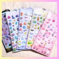 シールセットA　ぷっくり　ぷくぷく　シール 3D 立体 5枚セット