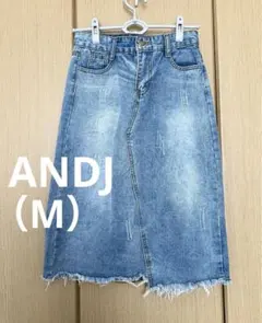 ANDJ アンドジェイ　リメイク風　ミディ丈　デニム　スリット　スカートのサムネイル