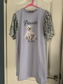 BEBE ZIDDY 犬プリント 半袖ワンピース Fサイズ