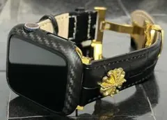 m★アップルウォッチバンド レザーベルト Apple Watchカーボンカバー