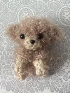 トイプードル　アプリコット　約7cm あみぐるみ　ぬいぐるみ