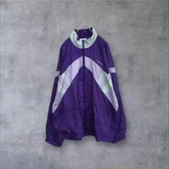 【k8929】希少90sアディダストレフォイルナイロンジャケットパープル×ミント