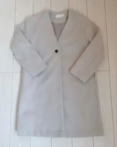 【chocol raffine robe】ノーカラーコート（ライトベージュ）