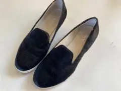 La TENACE ラテナーチェ スリッポン 38 ハラコ レザー24cm 黒
