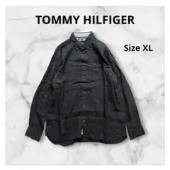 【TOMMY FILFIGER】トミーヒルフィガー 麻100％ 長袖シャツ XL