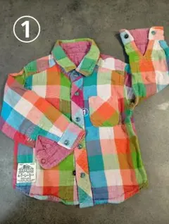 ★2枚セット★　 カラフルチェック柄長袖シャツ