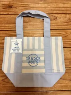 Trader Joe’s トレジョ ストライプ ミニトート ブルー新品のサムネイル