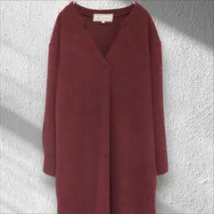 ロペピクニック リブ無地 ロングワンピース スキッパー 長袖 スリット 38