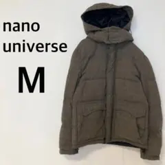 nano universe ダウンジャケット【M】 チェック柄　レーヨン混　肉厚