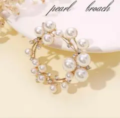 【通常便】パール　ブローチ　入学式　卒業式　上品　コサージュ　ゴールド