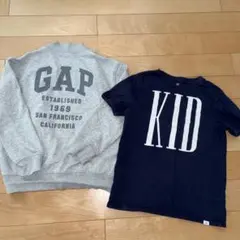 【140cm】GAP 春服2点セット ジップアップパーカー＆ロゴTシャツ