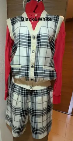 Black&White ベスト&キュロットスカートセットL(11号)