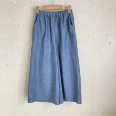 ハンドメイド　ソフトデニム　キュロット　スカート　パンツ　通気性良　M
