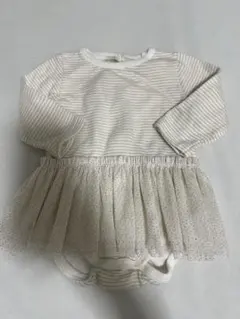 プチバトー ストライプ フリル ベビー服　6m 67cm