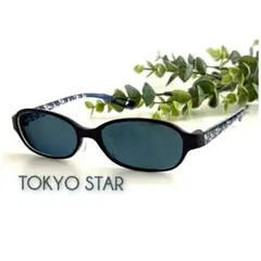 TOKYO STAR メガネ 眼鏡 ブルー 花 フラワー オーバル ネイビー