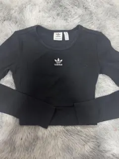 adidas ブラック 長袖 クロップドトップス XS