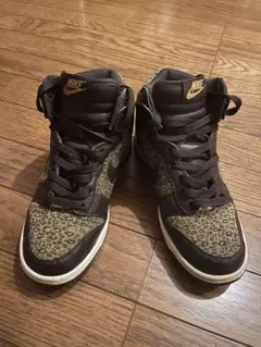 [レア] Nike dunk high黒/ベージュ レオパード柄