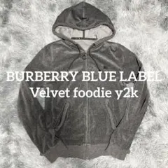 BURBERRY BLUE LABEL ベロア　ジップパーカー