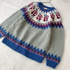 HAVE A GRATEFUL DAY　求心柄　ローズジャガードニット　ペルー製