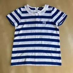 PEARLY GATES レース襟ストライプシャツ